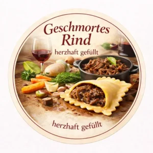 Geschmortes Rind - Etikett