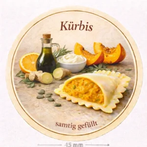 Kürbis - Etikett